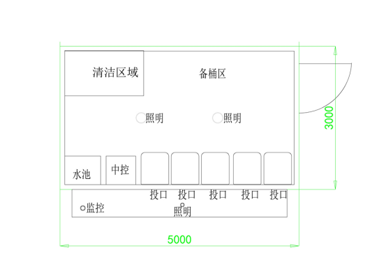 垃圾房尺寸图，智能垃圾房，垃圾分类收集点，回收站生产厂家，垃圾分类定时定点收集点